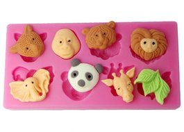 FOUR-C Cupcake Molds Forest Animals Sugarpaste Moulds Color Pink
