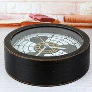 Creative Retro Style Electric Fan Desk Clock Rivet Table Clock Arabic Numbers Alarm Clock Silent Clock N3