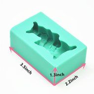 TANGCHU Soft Silicone Cake Mold Chinese Zodiac Dragon Shape 3.42*2.2*1.26inch Green N2