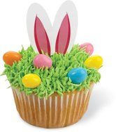 Wilton 24 Count 2113-2365 Easter Bunny Fun Pix Cupcake Toppers, Multicolor