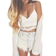 Underwear, PHOTNO Women Crochet Tank Camisole Lace Vest Blouse Bralette Bra Crop Top N2