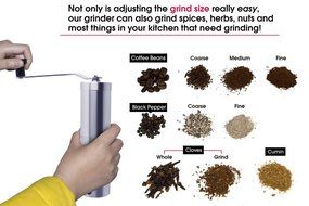 Manual Coffee Grinder ,Best Coffee Bean Grinder by BOOPH - Adjustable, Portable, Stainless Steel Conical Mill...