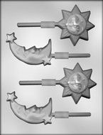 CK Products 2-3/4-Inch Sun and 3-1/4-Inch Moon and Stars Sucker Chocolate Mold