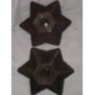 SET OF 2 - Vintage Rustic 9 1/2 Inch STAR SHAPED Fluted Bundt Tin Cake Baking Pan