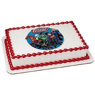 Whimsical Practicality Justice League Edible Icing Image Cake Topper, 7.5&quot; Round