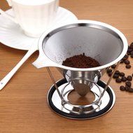 Solefun Pour Over Coffee Filter Cone Coffee Dripper Paperless, Permanent Stainless Steel Ultra Fine Micro Mesh... N7