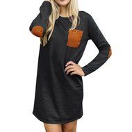 Mini Dress,Morecome Womens Long Sleeve Casual Loose Short Mini Dress (S, Dark Gray) N8