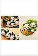 New BENTO accessories Rice Ball Mold Mould with Nori Punch Sushi PANDA Shape S2