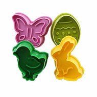 Y&amp;XL&amp;H Bird Butterfly Easter Egg Rabbit Fondant Cookie Mould Plunger Spring Cutter,Set of 4