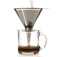 Paperless Pour Over Coffee Dripper &ndash; Stainless Steel Durable, Heat Resistant, Reusable Filter Cone &amp; Dishwasher... N6