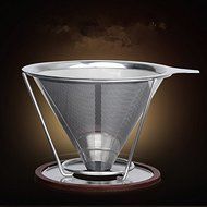 Coffee Dripper - Stainless Steel Reusable Coffee Filter for the best Drip Coffee - Pour-over Coffee Maker N4