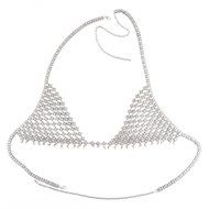 Underwear, PHOTNO Retro Fashion Silver Bra Body Pendant Necklace Chain Bikini Chain N3