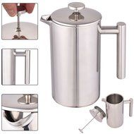 34 OZ Double Wall Stainless Steel Coffee Plunger 8-Cup French Coffee Press Maker N3