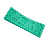 TANGCHU Fondant Cake Lace Mold Baby Clothes Washing Line Silicone Molds Cake Decorating 6.81*2.52*0.31inch Green N3