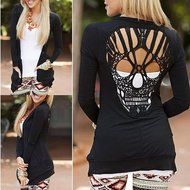 Cardigan Coat,Morecome Women Long Sleeve Skull Backless Top Coat Jacket Outwear N5