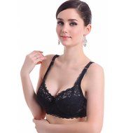 PHOTNO Women Push Up Deep V Ultrathin Underwire Lace Brassiere Bra N32