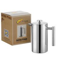 Meelio 18/8 Stainless Steel Double Wall Coffee French Press and Tea Maker,(Stainless Steel Screen,Mirror Finish... N3