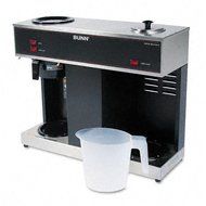 BUNN : Pour-O-Matic Three-Burner Pour-Over Coffee Brewer, Stainless Steel, Black -:- Sold as 2 Packs of - 1 -...