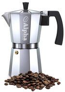 Alpha Coffee Moka Pot. 6 Cup Stovetop Espresso Maker. Italian Design Premium Aluminum Commercial Grade Coffee... N4