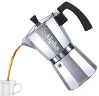 Alpha Coffee Moka Pot. 6 Cup Stovetop Espresso Maker. Italian Design Premium Aluminum Commercial Grade Coffee... N5