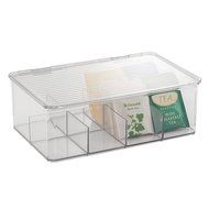 InterDesign Cabinet Binz Tea Bag Organizer Box, Clear N2