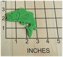 Bass Fish Shaped Fondant Cookie Cutter and Stamp #1121 N2
