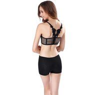 PHOTNO Women Vest Crop Top Bralette Bustier Cami Bustier Tank Tops condole belt N8