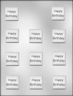 CK Products "Happy Birthday" on Square Mint Chocolate Mold