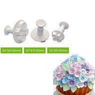 Anyana 3pcs set Hydrangea Plastic Plunger And Cookie Cutter Cake Mould Tool Kitchen Tool Sugar Paste Baking Mould...