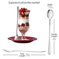 DLAND Pack of 6 Stainless Steel Spoon, Long-handled Great Circle Coffee Spoon N12