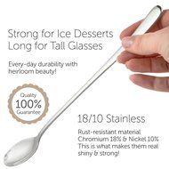 DLAND Pack of 6 Stainless Steel Spoon, Long-handled Great Circle Coffee Spoon N13
