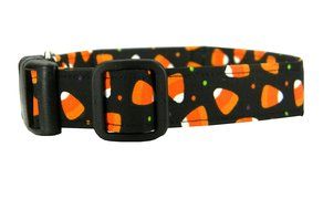 Halloween Flower Dog Collar/ Candy Corn Dog Collar and Flower by The Petal &amp; Bow (Candy Corn) N4