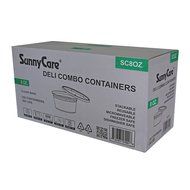 SunnyCare&reg; 8 oz.Microwavable Translucent Plastic Deli Container with Lid -(Case of 250)