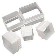 ZNU 5x Square &amp; Wave Cake Biscuit Sugar Craft Fondant Cut-outs Decorating Modelling DIY Tool N2