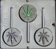 Marijuana Leaf Pot Leaf Lollipop Chocolate Candy Mold Canibus 3427