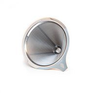 BOCHA - Pour Over Coffee Cone Dripper, Permanent and Reusable Stainless Steel Filter with Cup Stand N5
