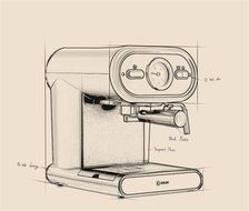Royal- Italian Semi-automatic Coffee Machine Household Visualization Full Temperature Control N3