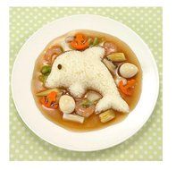 SNW DIY Sushi Cute Rabbit Dolphin Flowers Rice Mold Children, 4-Pack N3