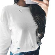 Women's Pullover,Laimeng Cotton Blend Sweatshirt Jumper Sweater Crop Top Coat Sports Knitted Pullover Tops (M,... N7