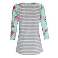Pullover Blouse,Morecome Womens Ladies Floral Stripe Printing Round Neck Tops N7