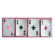 LYNCH A Poker Cards Design Fondant Cake Mold Soap Chocolate Mould For Kitchen Baking,Pink N2