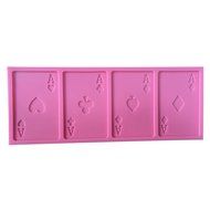 LYNCH A Poker Cards Design Fondant Cake Mold Soap Chocolate Mould For Kitchen Baking,Pink N4