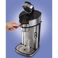 Hamilton Beach Stainless Steel The Scoop Single-Serve Coffeemaker, Automatically Shuts Off After Brewing N7