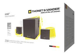 Thonet and Vander Kind 125 Watt Wood Multimedia Audio Speaker System, 2.1 Stereo Speakers with Integrated Amplifier... N3