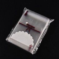 Harulu 100 pcs Lace Self Adhesive Cookie Candy Package Gift Bags Cellophane Birthday (Lace bow) N9
