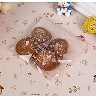Harulu 100 pcs Lace Self Adhesive Cookie Candy Package Gift Bags Cellophane Birthday (Lace bow) N11