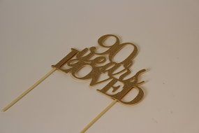 All About Details Gold 90-Years-Loved Cake Topper N2