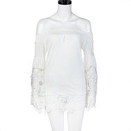 Hot Sale,Laimeng Milk Silk Womens Long Sleeve Shirt Casual Lace Blouse Loose Cotton Tops T Shirt (L, Black) N10