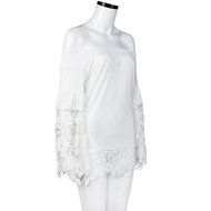 Hot Sale,Laimeng Milk Silk Womens Long Sleeve Shirt Casual Lace Blouse Loose Cotton Tops T Shirt (L, Black) N11