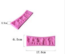 Wispun Fondant Cake Lace Mold Baby Clothes Washing Line Silicone Molds 17*5.5*0.7cm Cake Decorating N4